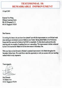 Excellent Student Testimonials from dMaster Learning Centre 40 18