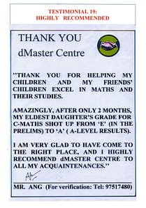 Excellent Student Testimonials from dMaster Learning Centre 39 19