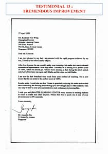 Excellent Student Testimonials from dMaster Learning Centre 45 13