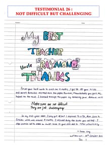 Excellent Student Testimonials from dMaster Learning Centre 32 26