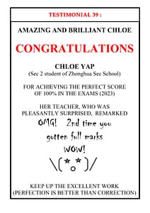 Excellent Student Testimonials from dMaster Learning Centre 7 39