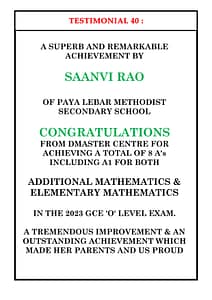 Excellent Student Testimonials from dMaster Learning Centre 6 40