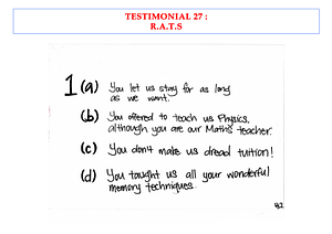 Excellent Student Testimonials from dMaster Learning Centre 29 27c
